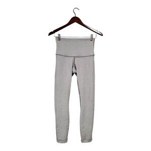 Lululemon Wunder Under Hi-Rise 7/8 Tight 24" Size 4 Light Gray Herringbone